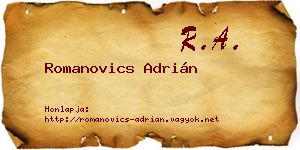 Romanovics Adrián névjegykártya