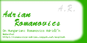 adrian romanovics business card